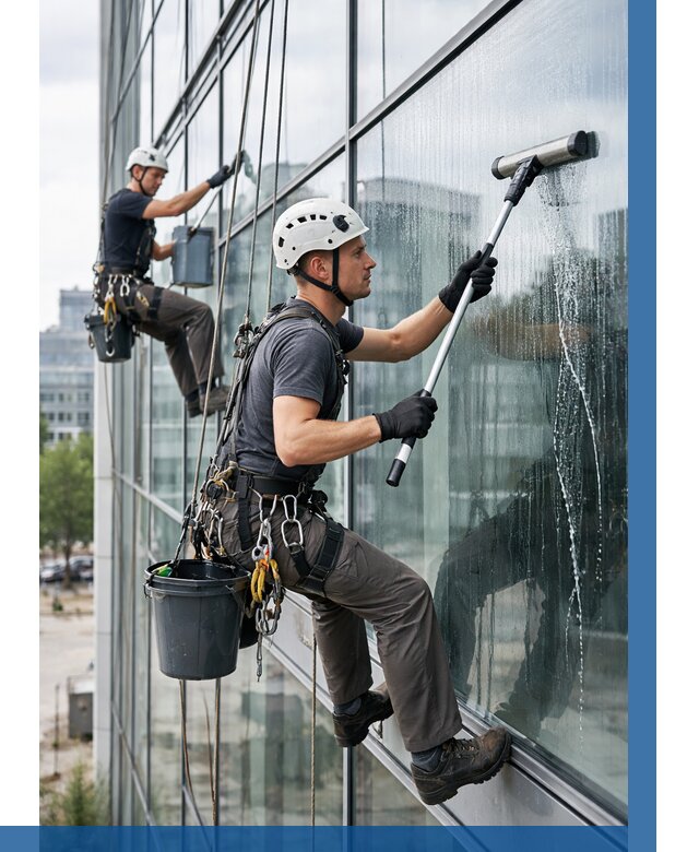 Мойка витражей альпинистами в Ефремах от 717 р. под ключ|ВЫСОТНИК-Фрм