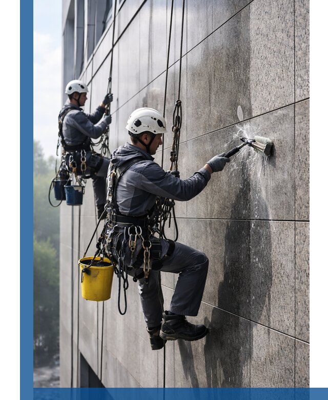 Профессиональная мойка фасада из керамогранита в Ефремах