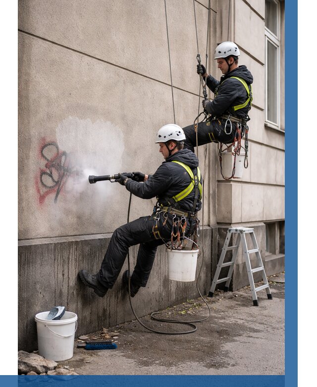 Удаление граффити с фасада в Ефремах от 4610 р. | ВЫСОТНИК-Фрм