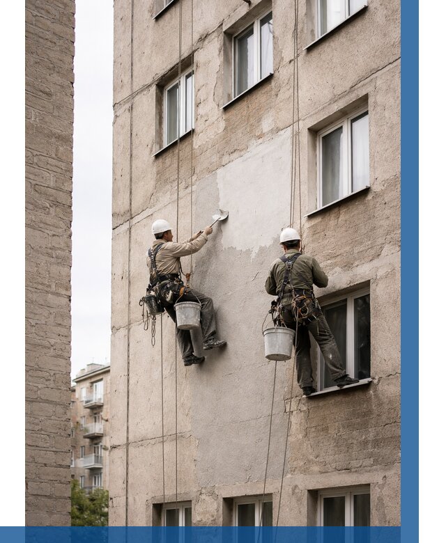 Косметический ремонт фасада в Ефремах от 1127 р. | ВЫСОТНИК-Фрм