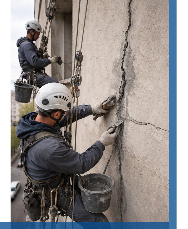 Заделка трещин на фасаде в Ефремах от 922 р. | ВЫСОТНИК-Фрм