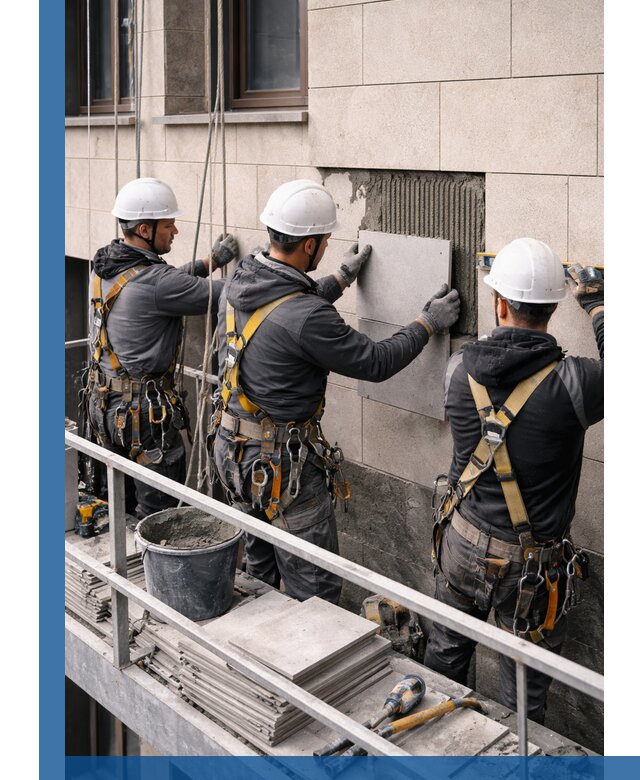 Ремонт облицовки фасада плиткой в Ефремах с гарантией