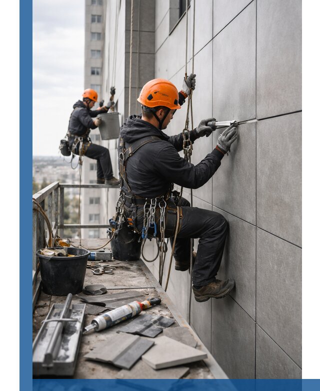 Профессиональный ремонт фасада из керамогранита в Ефремах