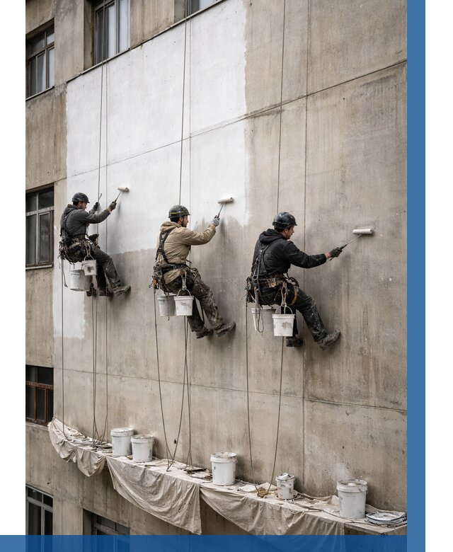 Покраска бетонного фасада в Ефремах от 359 р за м2 | ВЫСОТНИК-Фрм