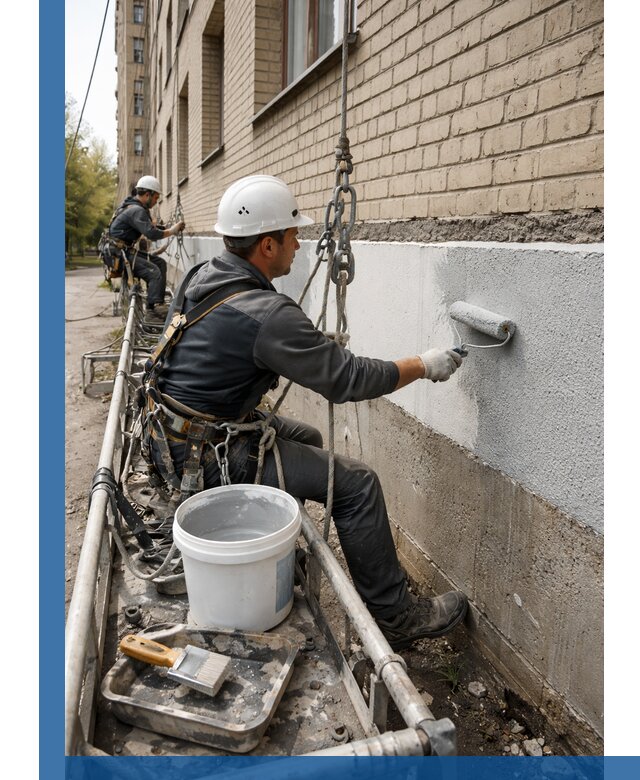 Окраска цоколя здания в Ефремах профессионально и надежно