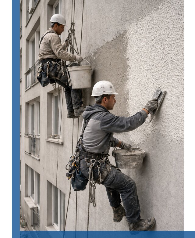 Нанесение декоративной штукатурки короед на фасад в Ефремах