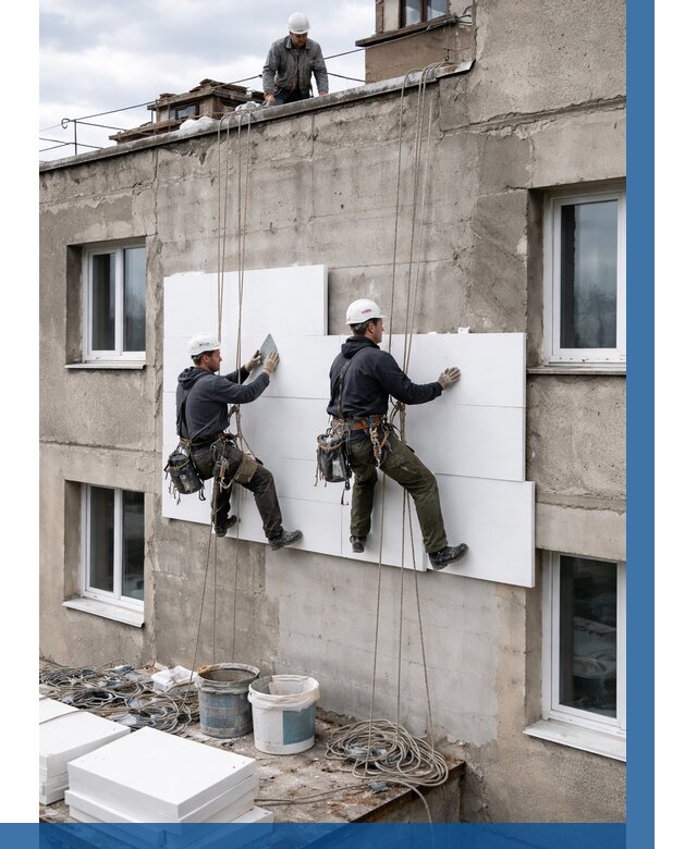 Утепление фасада пенополистиролом в Ефремах от 1844 р. | ВЫСОТНИК-Фрм