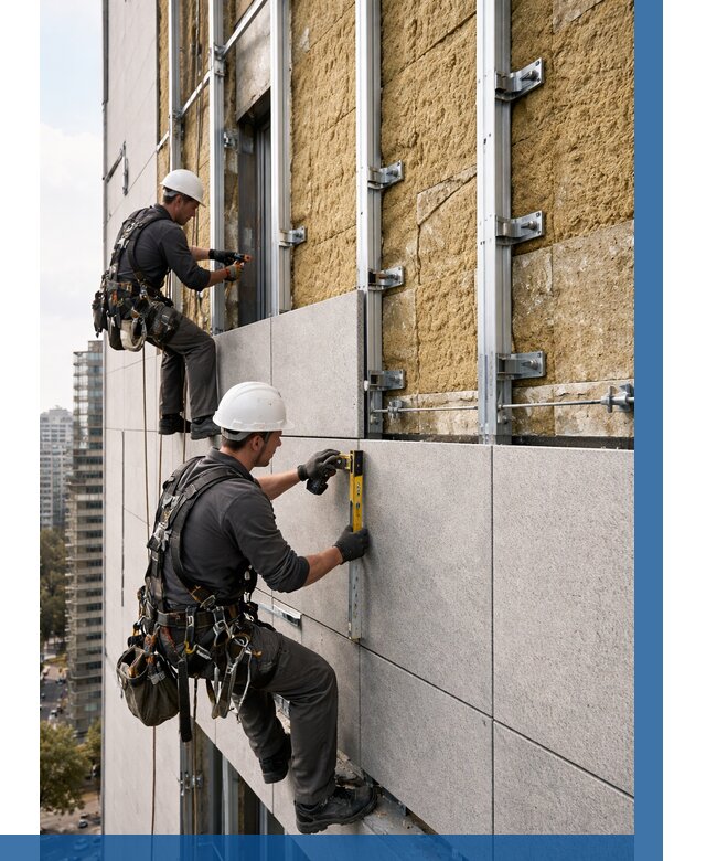 Монтаж вентилируемого фасада в Ефремах от 3586 р. | ВЫСОТНИК-Фрм