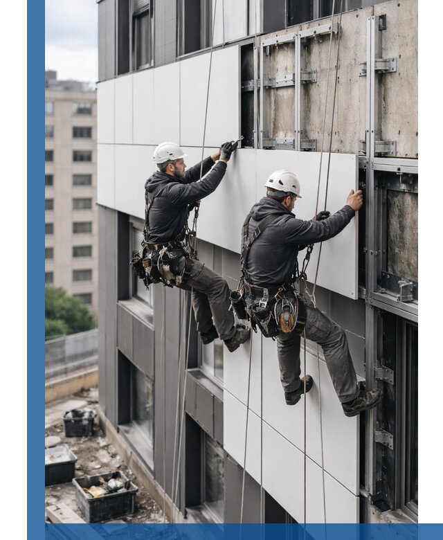 Монтаж композитных панелей фасада в Ефремах под ключ