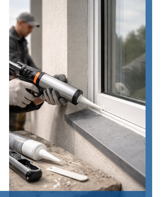 Герметизация монтажных швов окон в Ефремах от 666 р. | ВЫСОТНИК-Фрм