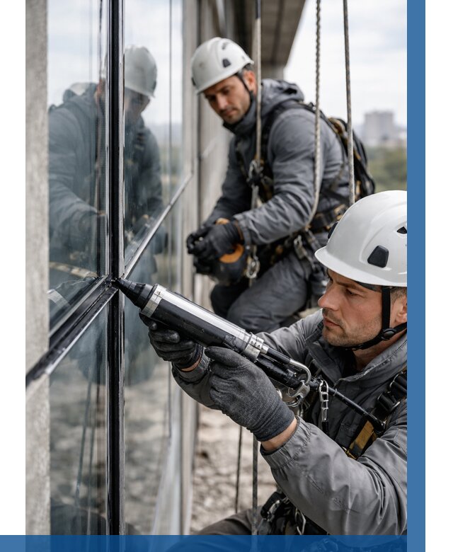 Герметизация витражных швов в Ефремах от 666 р. | ВЫСОТНИК-Фрм