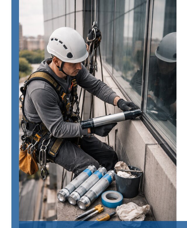 Герметизация стыков витража в Ефремах для герметичных фасадов