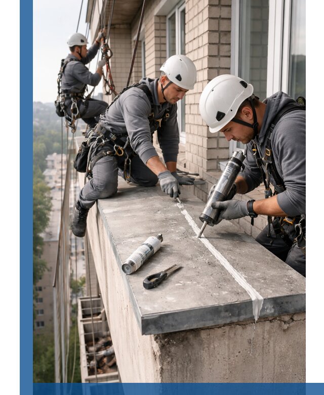 Герметизация балконного козырька в Ефремах профессионально