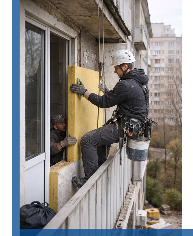 Профессиональное утепление балкона снаружи в Ефремах под ключ