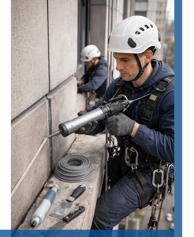 Герметизация деформационных швов фасада в Ефремах от 717 | ВЫСОТНИК-Фрм