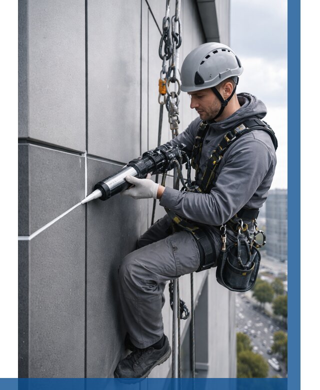 Герметизация стыков фасадных панелей в Ефремах от 6659 р.| ВЫСОТНИК-Фрм