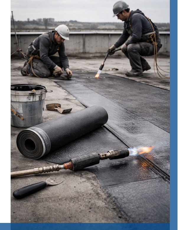 Ремонт рулонной кровли в Ефремах от 666 р. | ВЫСОТНИК-Фрм