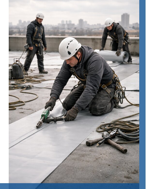 Ремонт мембранной кровли в Ефремах от 1844 р./м2 | ВЫСОТНИК-Фрм