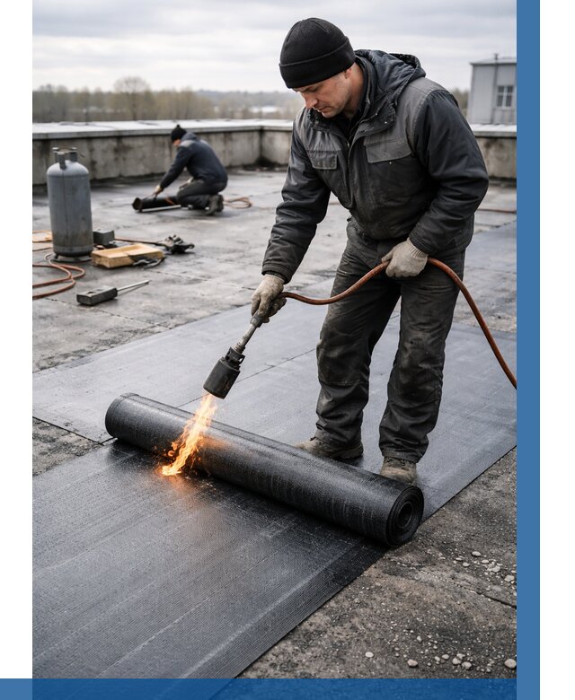 Ремонт наплавляемой кровли в Ефремах от 717 р. | ВЫСОТНИК-Фрм