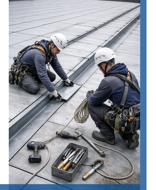 Ремонт фальцевой кровли в Ефремах от 717 р. | ВЫСОТНИК-Фрм