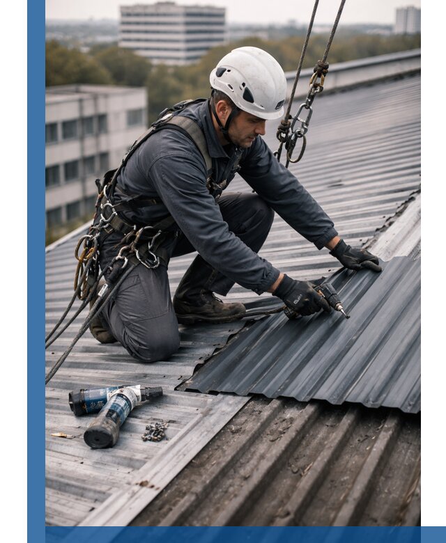 Ремонт профнастила на кровле в Ефремах, работы под ключ