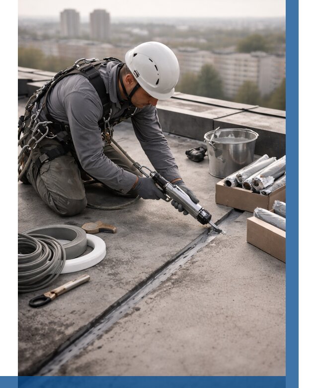 Герметизация швов кровли в Ефремах от 461 р./м2 | ВЫСОТНИК-Фрм