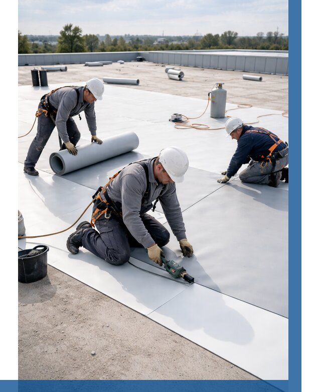 Монтаж мембранной кровли под ключ в Ефремах от 1229 р. | ВЫСОТНИК-Фрм