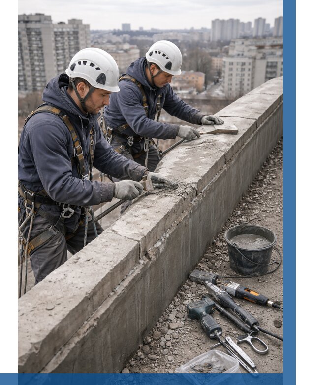 Ремонт парапета на кровле в Ефремах от 1537 р. | ВЫСОТНИК-Фрм