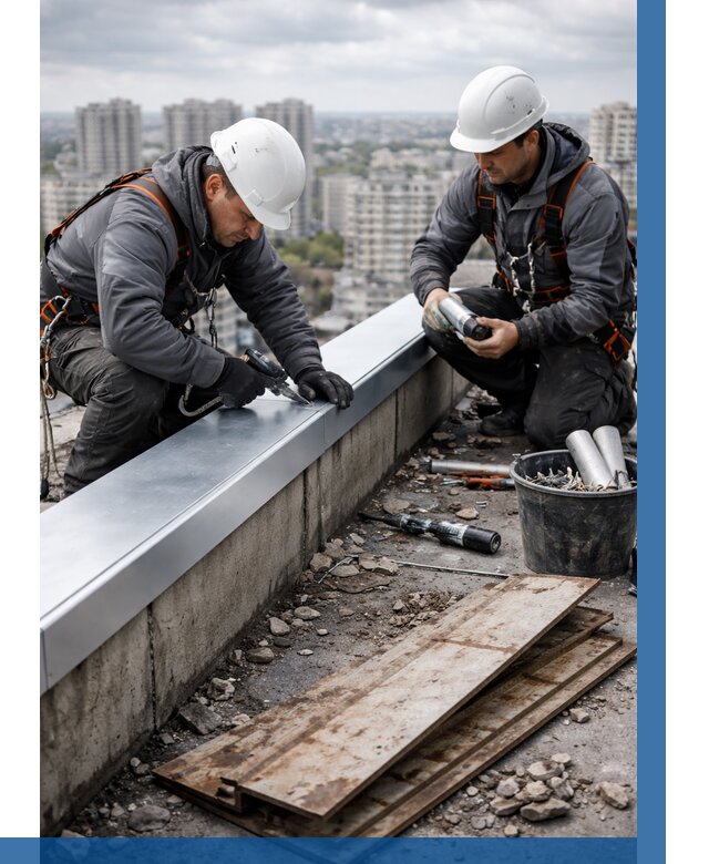 Замена парапетных крышек под ключ в Ефремах от 1229 р. | ВЫСОТНИК-Фрм