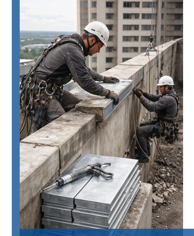 Замена парапетных крышек и установка новых в Ефремах