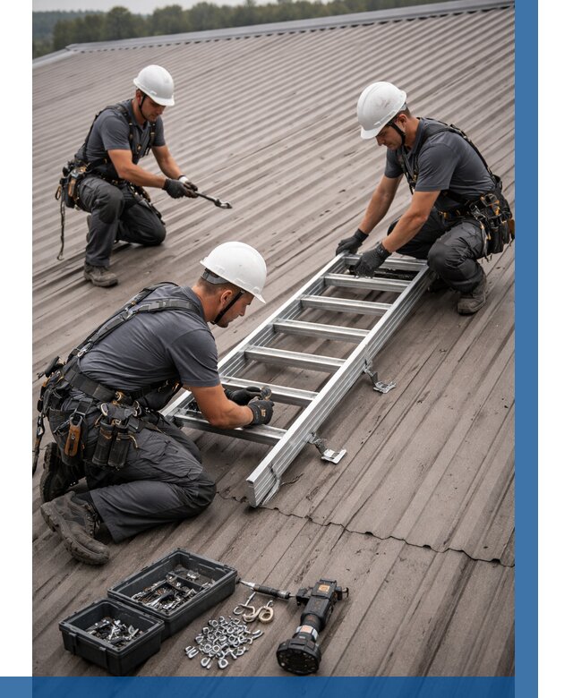 Монтаж кровельной лестницы в Ефремах от 4610 р. | ВЫСОТНИК-Фрм