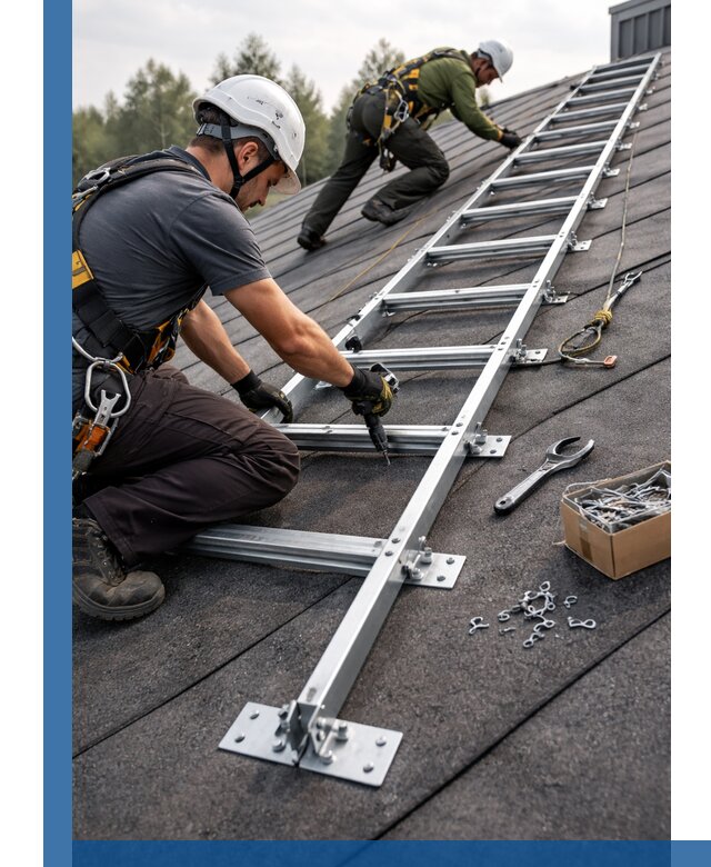 Профессиональный монтаж кровельной лестницы в Ефремах под ключ