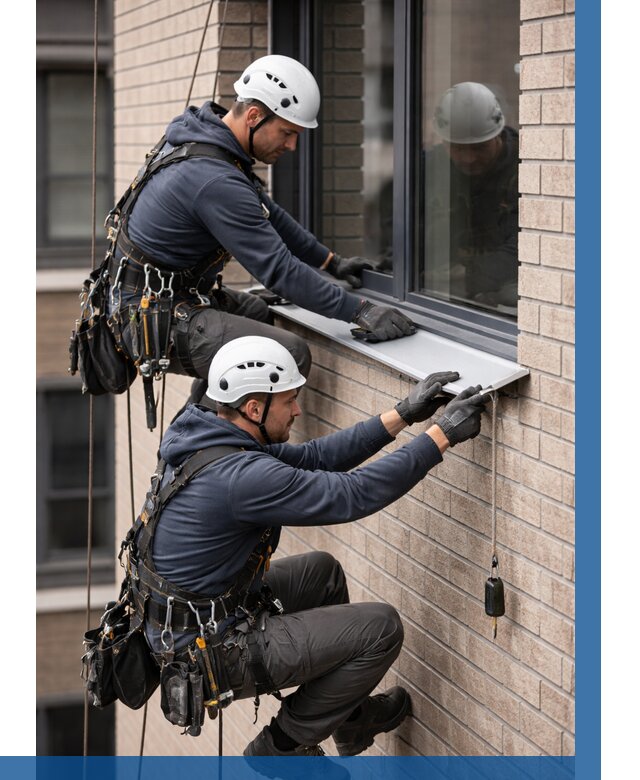 Монтаж оконных отливов под ключ в Ефремах от 3586 р. | ВЫСОТНИК-Фрм