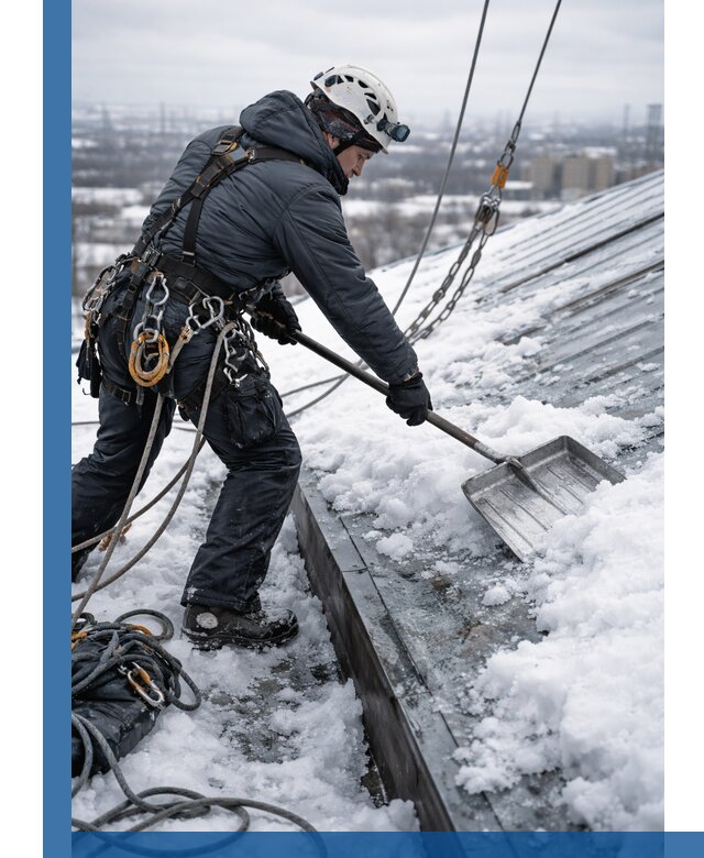 Профессиональная очистка кровли от снега и наледи в Ефремах