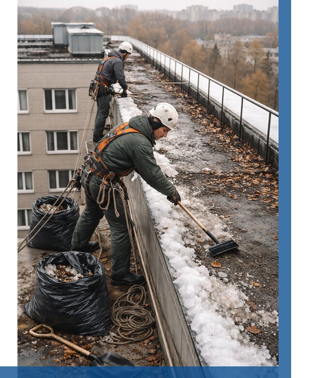 Очистка кровли по периметру в Ефремах от 563 р. | ВЫСОТНИК-Фрм