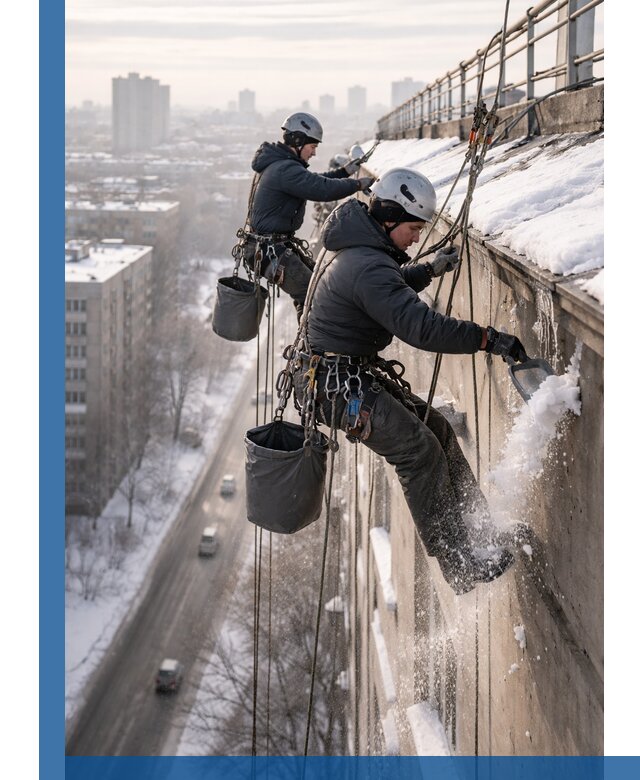 Очистка карнизов от снега в Ефремах профессионально и безопасно