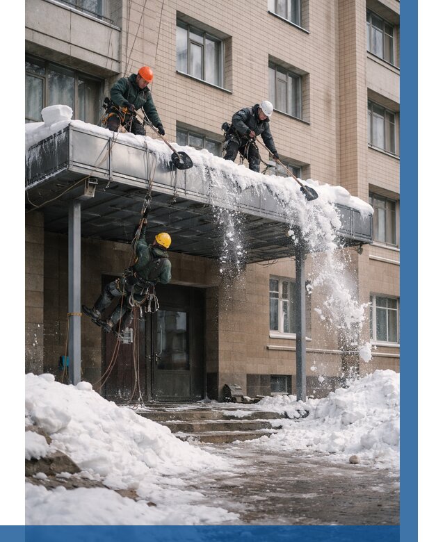 Очистка козырьков от снега в Ефремах от 3586 р. | ВЫСОТНИК-Фрм