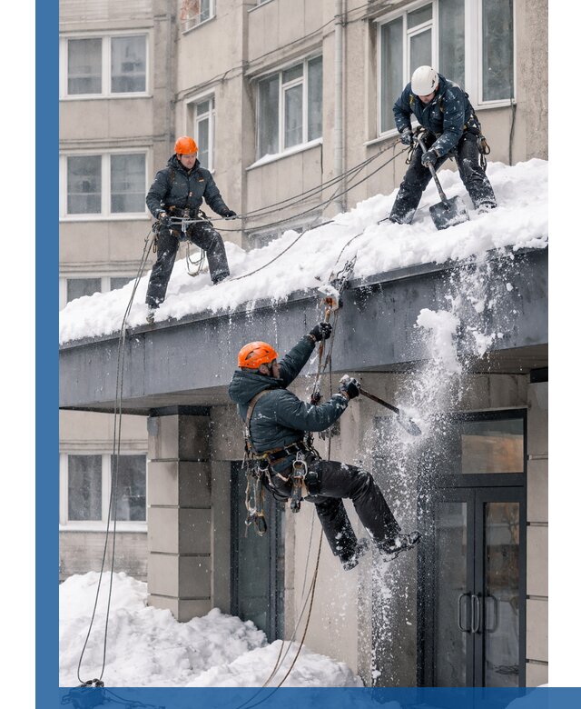 Безопасная очистка навесов от снега в Ефремах круглогодично