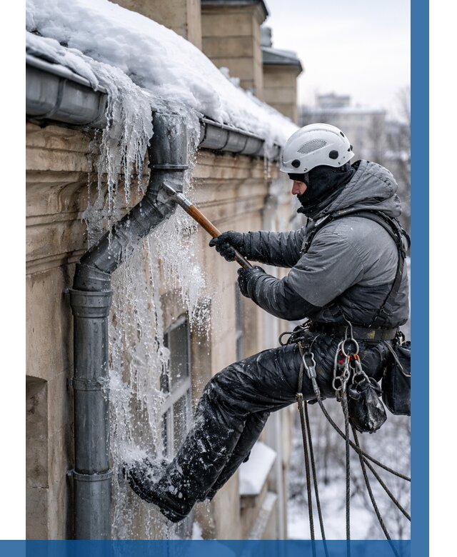 Очистка водостоков от льда в Ефремах от 3586 р. | ВЫСОТНИК-Фрм