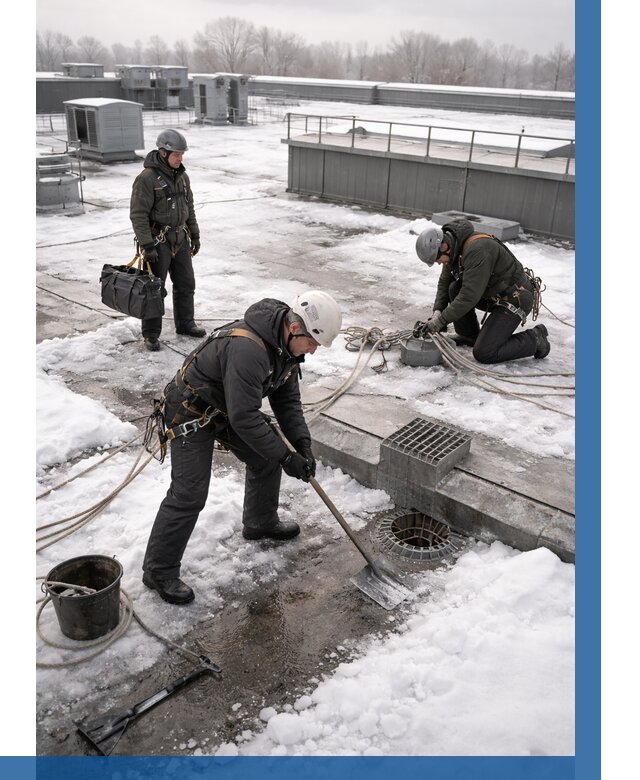 Абонентское обслуживание кровли зимой в Ефремах от 8196 р. | ВЫСОТНИК-Фрм