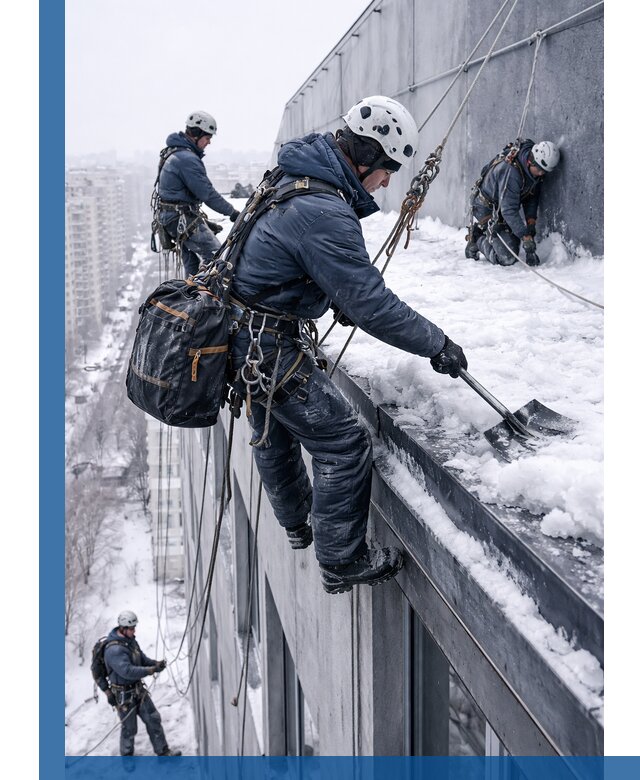 Абонентское обслуживание кровли зимой в Ефремах регулярный уход