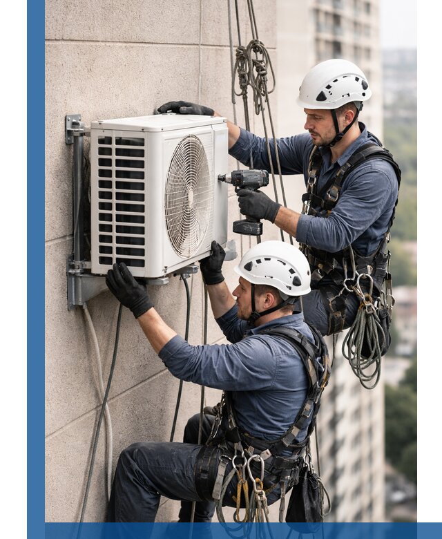 Монтаж внешнего блока кондиционера в Ефремах установка и крепление