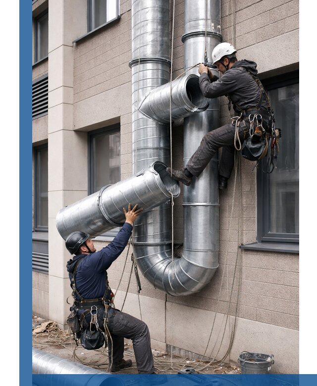 Монтаж фасадных воздуховодов в Ефремах с герметизацией и крепежом