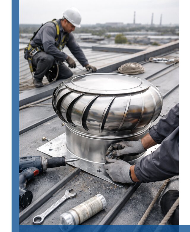 Установка дефлекторов на кровле в Ефремах профессионально