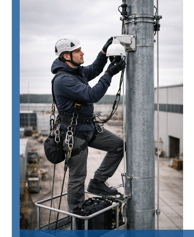 Профессиональная установка видеокамер на мачте в Ефремах