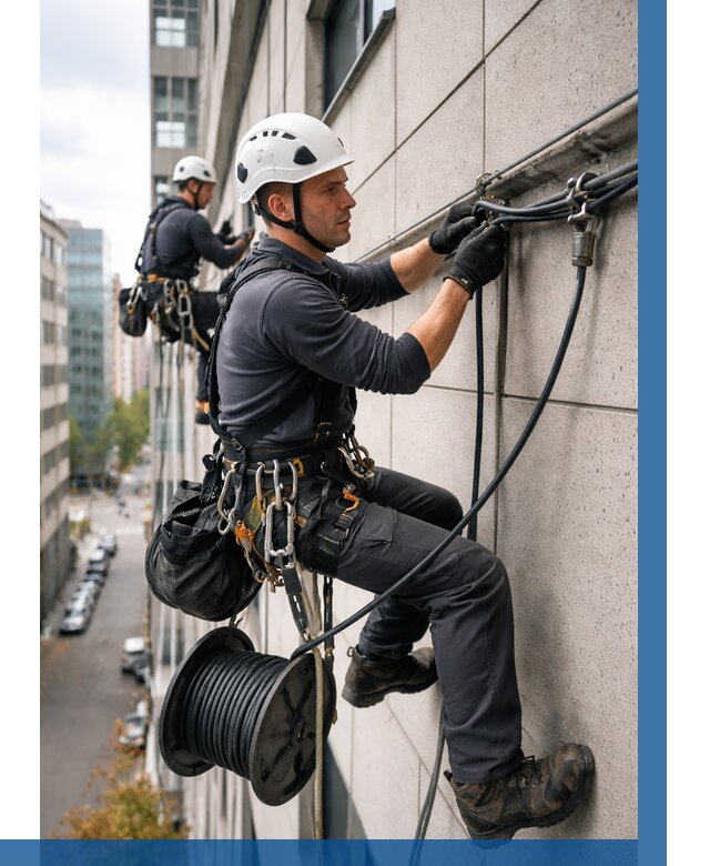 Прокладка кабеля по фасаду в Ефремах от 359 р. | ВЫСОТНИК-Фрм