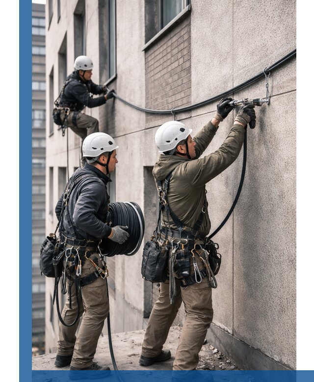 Прокладка кабеля по фасаду в Ефремах, профессиональный монтаж