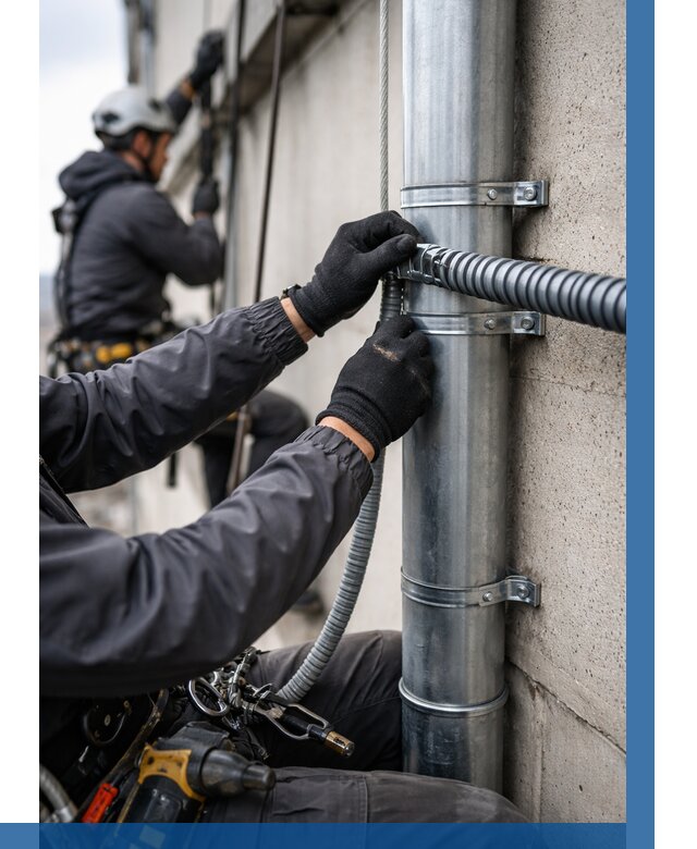 Монтаж гофры для кабеля в Ефремах от 307 р. | ВЫСОТНИК-Фрм