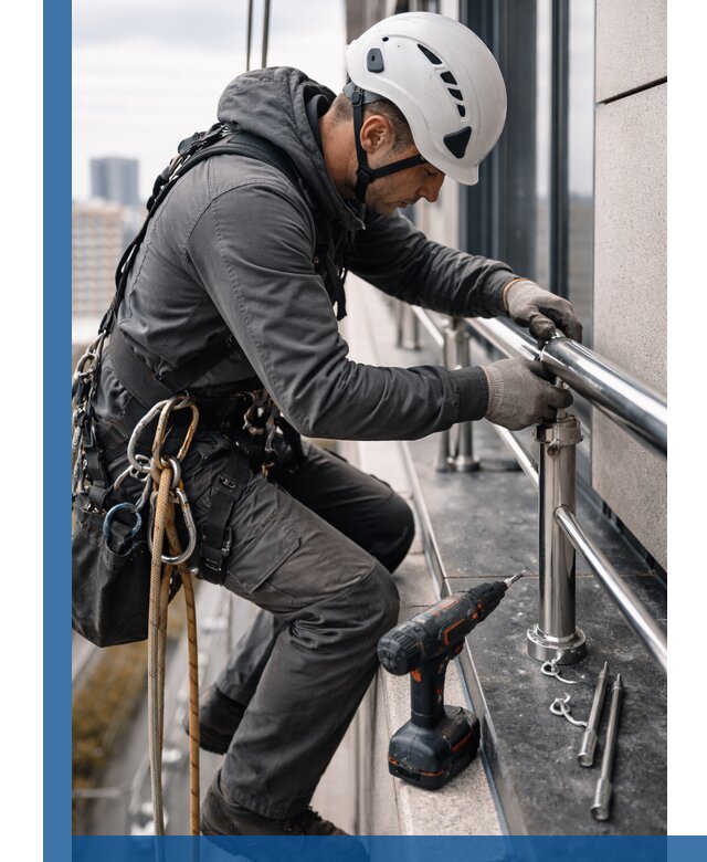 Монтаж ограждений на высоте в Ефремах для зданий и конструкций