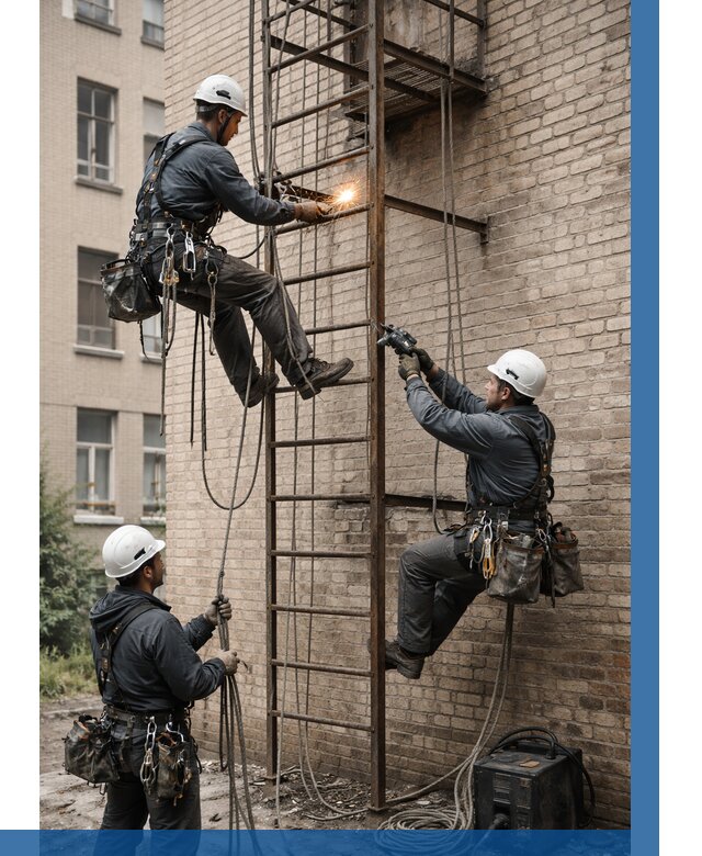 Ремонт пожарной лестницы в Ефремах от 7684 р. | ВЫСОТНИК-Фрм